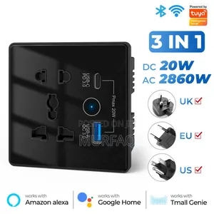 Tuya Smart Wifi Wall Switch Universal Socket Usb/Type-C Fast Charge