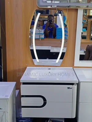 60cm Luxury Cabinet Wash Hand Basin With Led Sensor Mirror