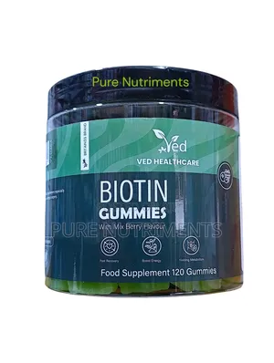Ved Biotin Gummies 120 Gums– Hair Growth, Strong Nails Healthy Skin