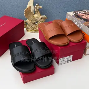 Feragamo Leather Slipers for Men Available in Brown and Black Cover