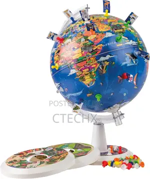 Topglobe 26cm Globe With Graphic Display And Safety Pins - Multi-color