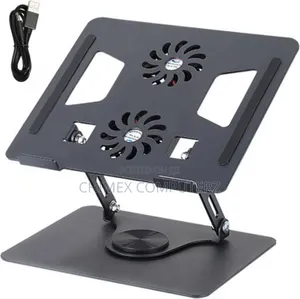 360 Degrees Rotational Laptop Stand With Double Cooling Fan