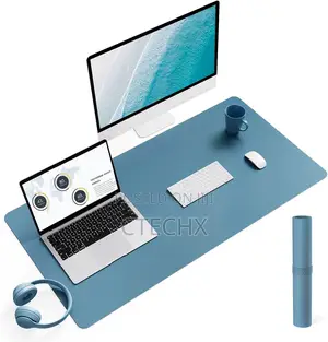 Non-Slip Suede, Multifunctional Office Mouse Mat Azure Blue 90 X 43 Cm