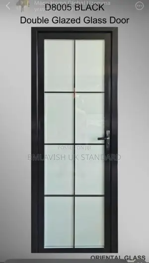 Black Double Glazed Bathroom Door With Locks