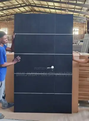 4ft by 7ft Black HDF Imported Wooden Door