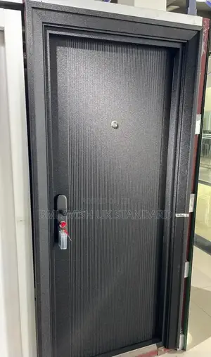 German Standard 70mm Black Steel Security Door 3ft