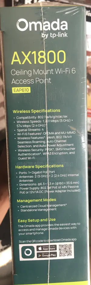 Tp-Link Omada Eap610 Ax1800 Ceiling Mount Wifi 6 Access Point