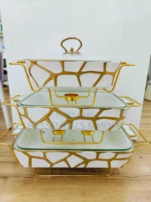 Luxury Ceramic Food Warmer Casserole Dish Set 5