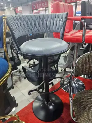 Diamond-Tufted Swivel Bar Stool