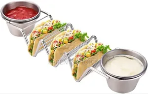 Stainless Steel Taco Rack, Taco Holder With Sauce Holder