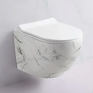 Marble White Wall Hung Concealed Water Closet Set Tank and Accessories