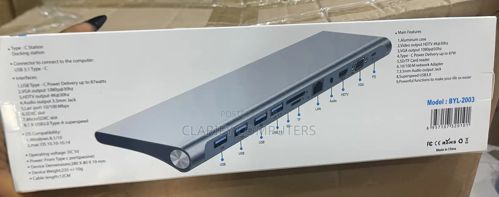 Type - C Station Docking Station 11in1