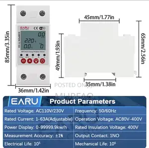 63a 100a Tuya Wifi Smart Voltage Protector With Prepaid Meter Token