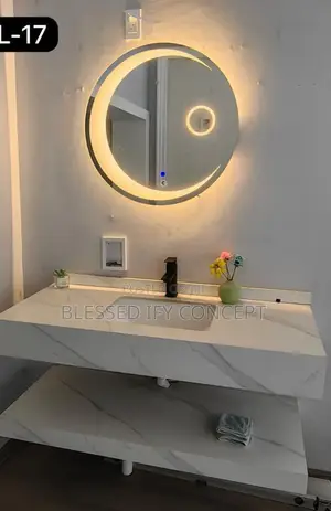 Gold Color Led Mirror With Light