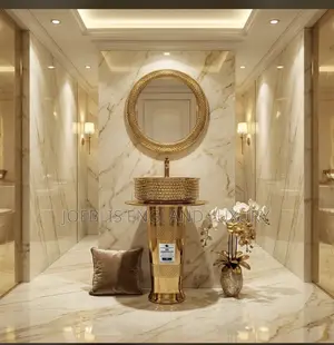 Dining Basin With Mirror Gold