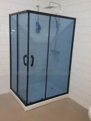 Luxury Black Frame Shower Cubicle Tinted Glass Dark Grey Glass 120x90