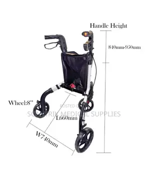 Lightweight 3-Wheeled Tri-Walker Rollator for Active Seniors