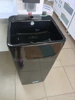 Luxury Matte Black Freestanding Wash Hand Basin–Modern Statement Piece