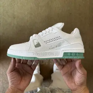 Louis Vuitton Trainer Sneakers-Latest Green Studded Edition