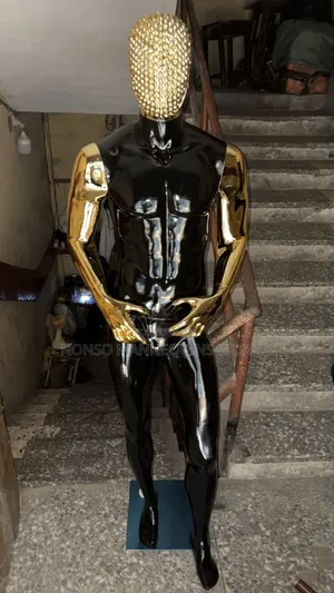 Gold Black Male Mannequin With Net Head