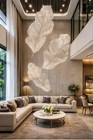 Luxury Crystal Leaf Chandelier (Modern Statement Hanging Light)