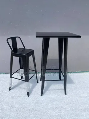 Metal Table and Bar Stool