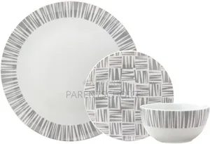 Sabichi Porcelain Brooklyn 12-Piece Dinner Set, Grey