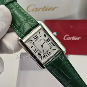 Cartier Santos Genuine Leather Designer Men's Wristwatches