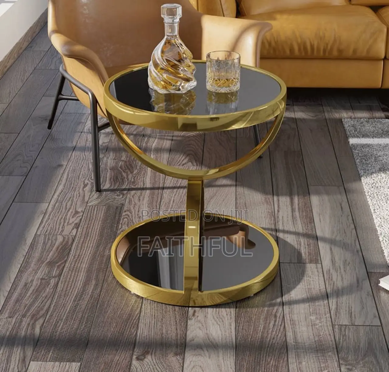 Glass Side Stool Available
