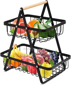 2 Layer Kitchen Countertop Fruit and Vegetable Triangle Rack