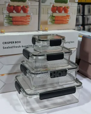 4 Piece Acrylic Square Food Container Storage Set