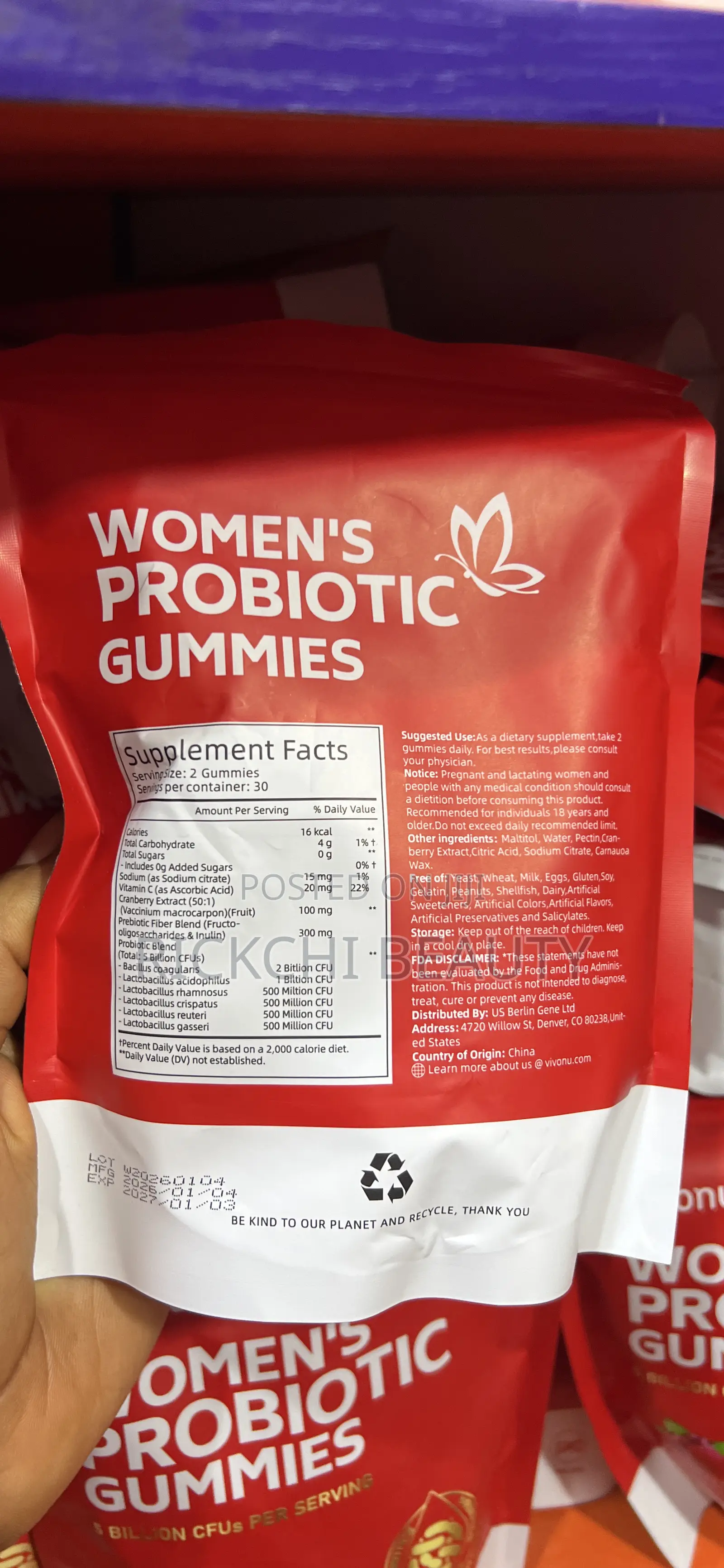 Vivonu Women’S Probiotic Gummies