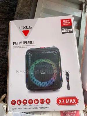 Exlg X3 Max Portable Party Speaker With Wireless Mic