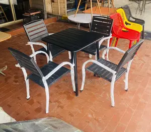 Outdoor Polywood Table Chair Set (Black)