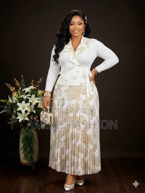 White Gorgeous Beautiful Myiaky Long Gown