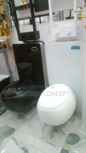 White Conceal Egg Shape Wc With Glass Tank