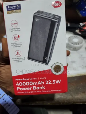 Itel 40000mah Powerpulse A1490 22.5w Fast Charging Power Bank