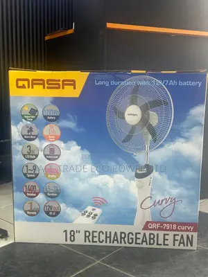 Qasa Curvy 18-Inch Rechargeable Fan