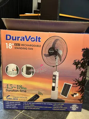 Duravolt 18inch 4-in-1 Rechargeable Fan With Inbuilt Bluetooth Speaker