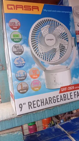 Qasa 9" Table Rechargeable Solar Fan