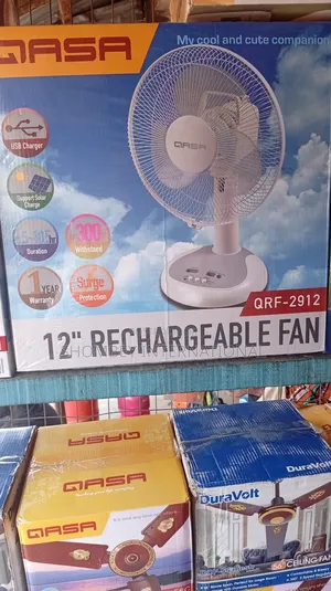 Qasa 12" Table Rechargeable Solar Fan