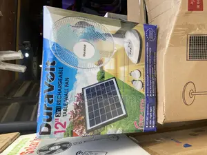 Duravolt 12" 3-in-1 Rechargeable Solar Fan
