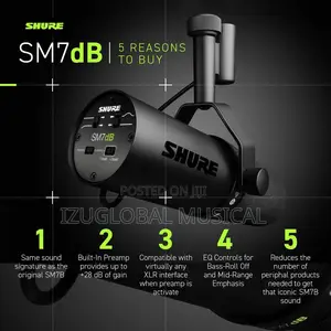 Shure Sm7db Dynamic Vocal Microphone and Broadcast Arm Kit