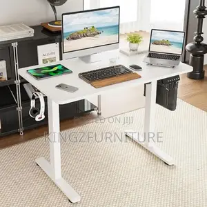 White 1.2 Meter Sit Stand Desk Electric,