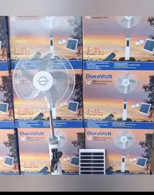 16” Duravolt Rechargeable Standing Fan. With Solar Panel
