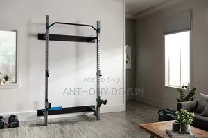 Folding Wall-Mounted Squat Rack With 310 Lb. Weight Limit