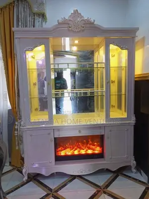 Baroque Display Cabinet With Electric Fireplace