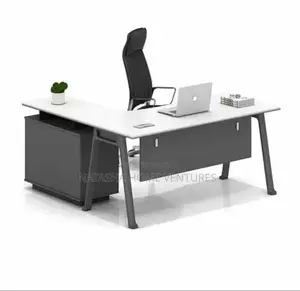 L-Shaped Executive Office Desk With Storage