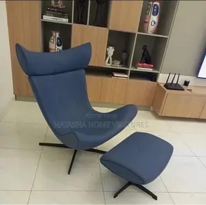 Leather Lounge Chair With Ottoman