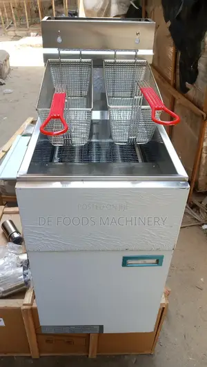 Single Tank Double Basket Gas Standing Deep Fryer